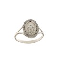 White Gold 18 Kt 750/1000 Miraculous Virgin with white cubic zirconia Ring