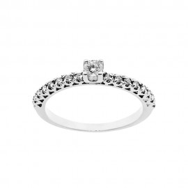 White gold 18 Kt 750/1000 with diamonds Kt 0.31 Solitaire ring