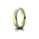 White and yellow gold 18 K Eclissi Unoaerre wedding ring, diamond, shiny, unisex