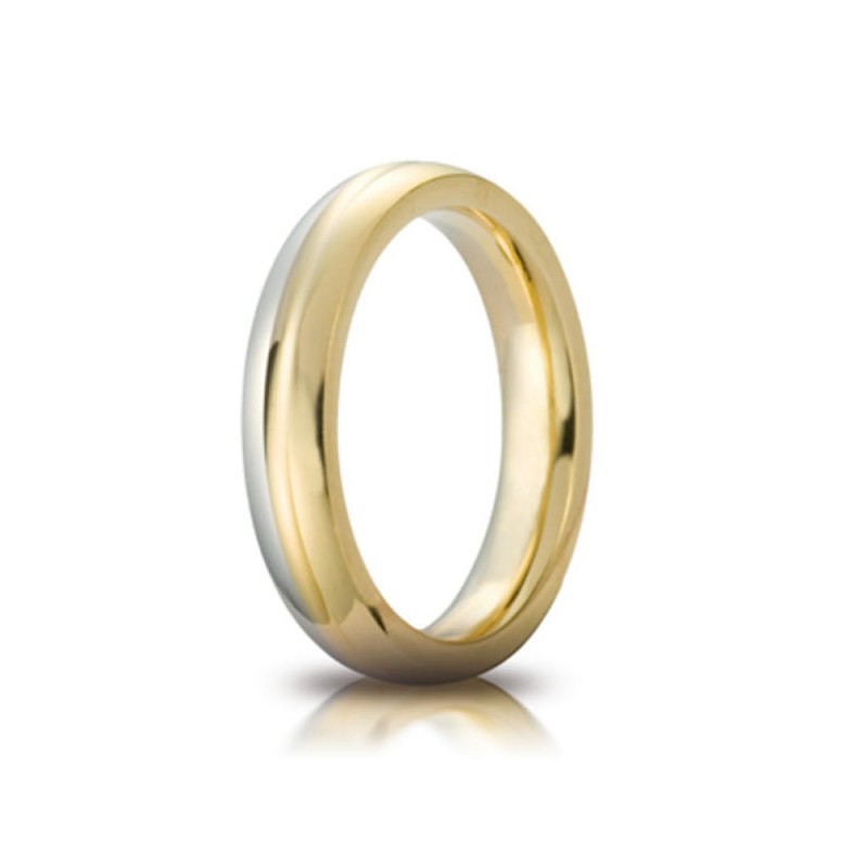 White and yellow gold 18 K 750/1000 Eclissi Unoaerre wedding ring