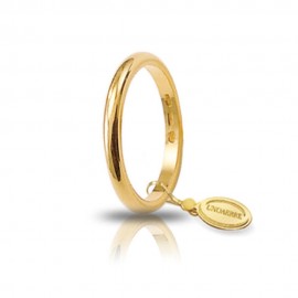 Gold 18K 750/1000 Unoaerre wedding ring band width 0.09 inch