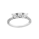 Trilogy woman ring 18 Kt 750/1000 white gold with diamond Kt 1.09