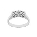 18K 750/1000 white gold trilogy ring with diamonds Kt 0.75