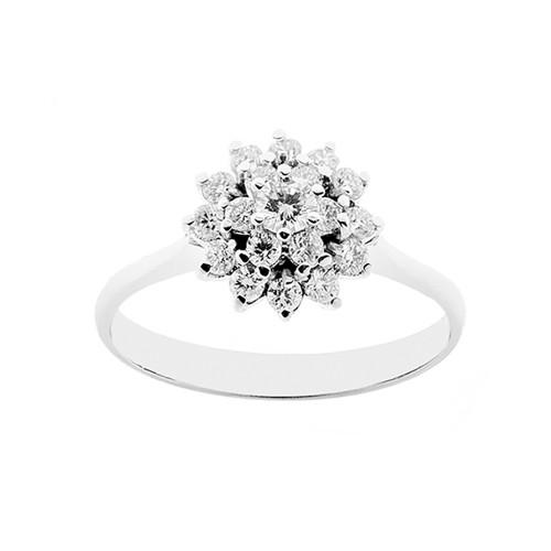 18K 750/1000 white gold woman ring with diamonds Kt 0.46