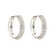 White gold 18k - 750/1000 cubic zirconia hoop earrings