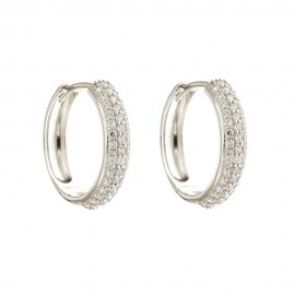 White gold 18k - 750/1000 cubic zirconia hoop earrings