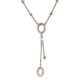 White and rose gold 18k 750/1000 white and black cubic zirconia double face Necklace