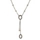 White and rose gold 18k 750/1000 white and black cubic zirconia double face Necklace