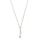 White and rose gold 18k 750/1000 white and black cubic zirconia double face Necklace