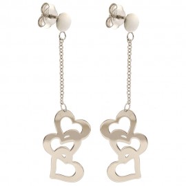 18k 750/1000 Hearts pendant earrings