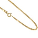 Gold 18kt 750/1000 squared ear chain shiny necklace