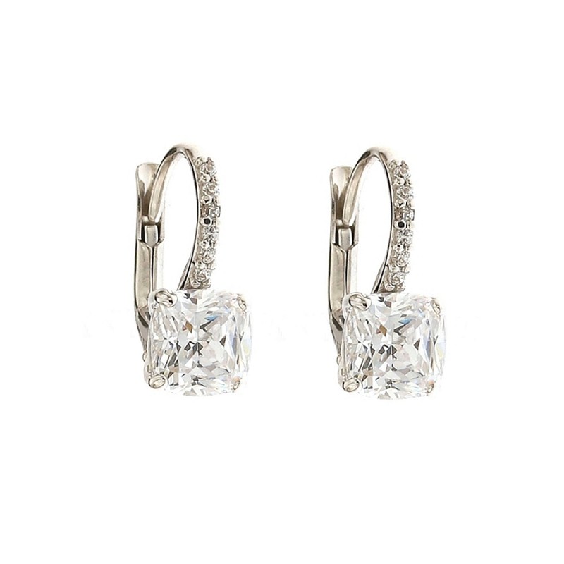 White gold 18k 750/1000 white cubic zirconia woman earrings