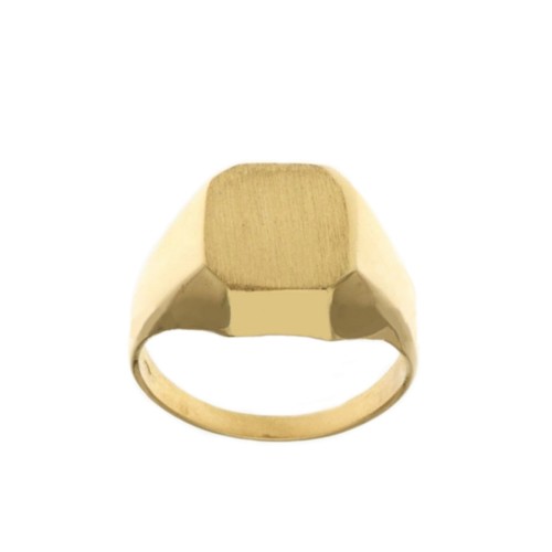 Yellow solid gold 18k 750/1000 shiny and satin man ring