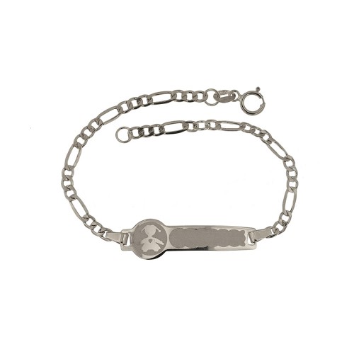 Bracciale con bimba incisa a laser su piastrina in oro 18k 750/1000