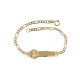 Gold 18k 750/1000 laser engraved tag baby girl bangle