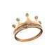 Gold 18k 750/1000 white cubic zirconia Crown ring