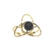 Anello in oro giallo 18Kt 750/1000 con pietra onice nera