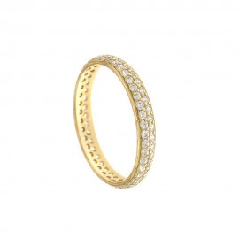 Gold 18k 750/1000 white cubic zirconia Veretta woman ring