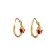 Yellow gold 18k 750/1000 Ladybugs hoops girls earrings