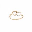 Anello con cuori intrecciati in oro rosa e bianco 18k 750/1000 da donna