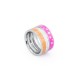 S'agapõ stainless steel, three colored rings SAG34