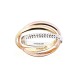 White, yellow and rose gold 18k 750/1000 Interlaced ring