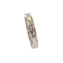 Anello a fascia in oro bianco 18 Kt 750/1000 lucido e diamantato unisex