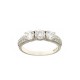 White gold 18k 750/1000 white cubic zirconia Trilogy woman ring