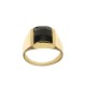 Yellow Gold 18 K rectangular black stone man ring