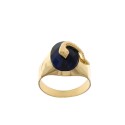 Anello in oro giallo 18 Kt 750/1000 a scudo con serpente in rilievo