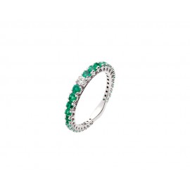 White gold 18k with diamond and emeralds Polello woman ring