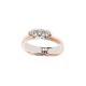 White and rose gold 18k with diamonds 0.30Ct Trilogy woman ring