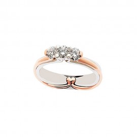 White and rose gold 18k with diamonds 0.30 Ct Trilogy woman ring