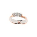 White and rose gold 18k with diamonds 0.30 Ct Trilogy woman ring