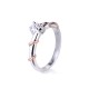White and rose gold 18k with diamond 0.10 Ct Polello solitaire ring