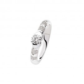 White gold 18k diamonds Solitaire woman ring Polello