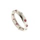 White gold 18k 750/1000 white and red cubic zirconia, Rosary ring