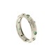 White gold 18k white and green cubic zirconia Rosary woman ring