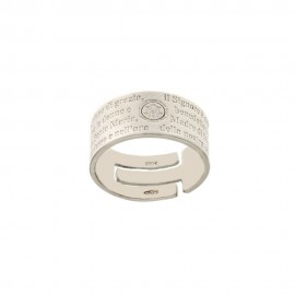 White gold 18k with Ave Maria engraved prayer ring