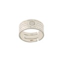 Anello in oro bianco 18 Kt 750/1000 con preghiera dell'Ave Maria incisa