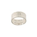 White gold 18kt 750/1000 with Ave Maria engraved prayer ring