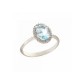 White gold 18k 750/1000 with oval stone and white cubic zirconia woman ring