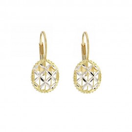 Gold 18k 750/1000 Open cutted dangling woman earrings