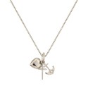 White gold 18k with Faith, Hope and Charity pendans woman necklace