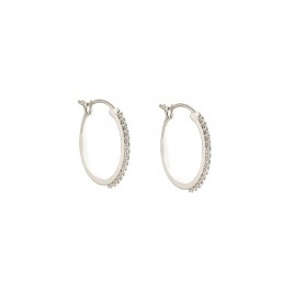 White gold 18k 750/1000 with cubic zirconia hoops woman earrings