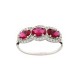 White gold 18k 750/1000 with red and white zirconia woman ring