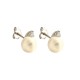 White gold 18k 750/1000 freshwater pearls and white cubic zirconia woman earrings
