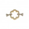 White and yellow gold 18k 750/1000 with white cubic zirconia flower shaped closure