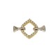 White and yellow gold 18k 750/1000 with white cubic zirconia rhombus shaped closure