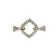 White gold 18k 750/1000 with white cubic zirconia rhombus shaped closure